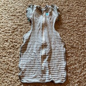 Love to Dream Gray Striped Swaddle